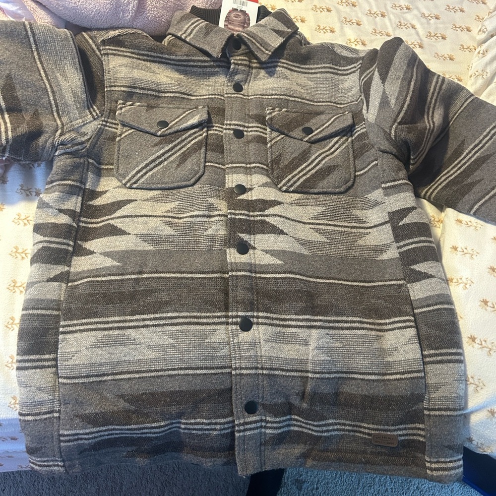 Jachs New York Brown and Cream Fleece Jacket